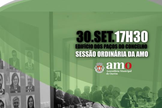 Ordem de trabalhos da sessão da AMO dia 30 de setembro, pelas 17h30